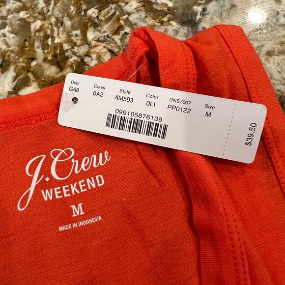 NWT J. Crew Orange & Pink Stripe Tank - SIZE MEDIUM - Picture 5 of 7